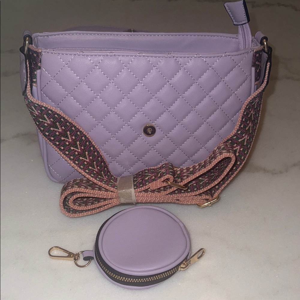 Lavender Quilted Women's Bag - Picture 7 of 11